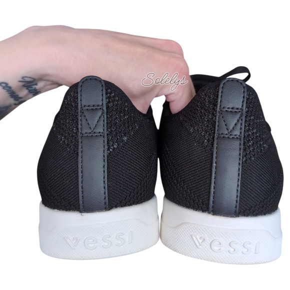 Vessi Weekend Mens 11 Asphalt Black White Waterproof Knit DymaTex Casual Sneaker - Picture 8 of 11